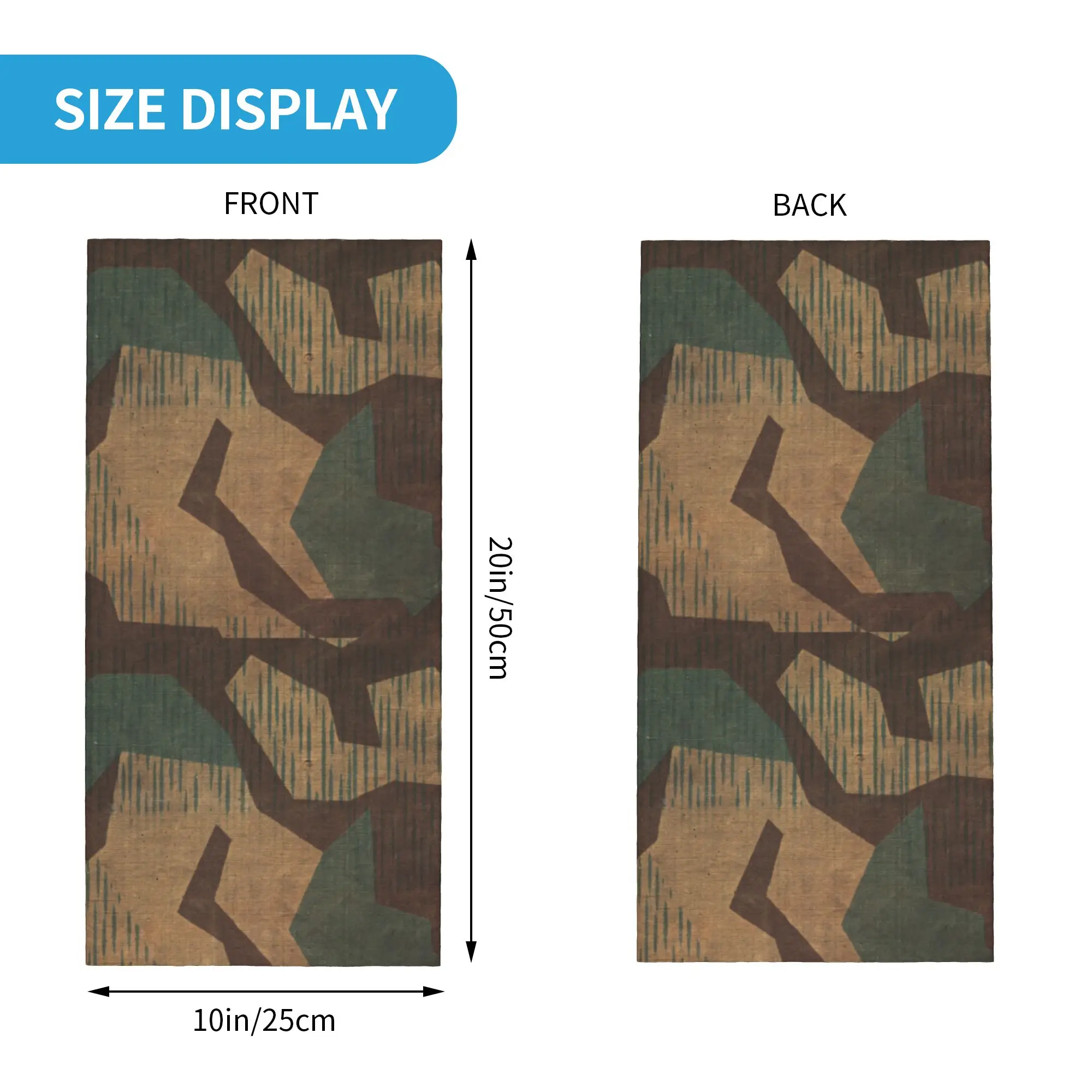 Custom German WW2 Camouflage Bandana Neck Gaiter UV Protection Face Scarf Cover Military Tactical Camo Headband Tube Balaclava
