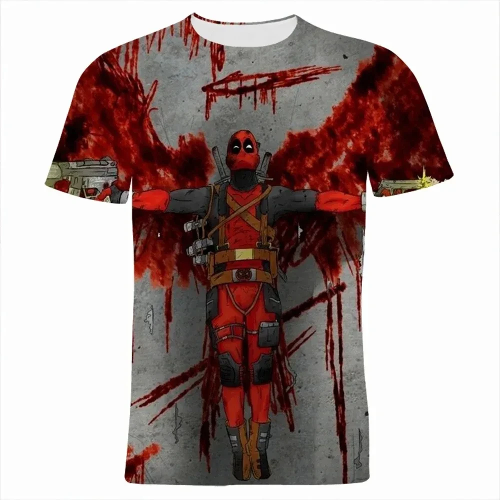 T-shirts Man Summer Casual Marvel Deadpool Cool Short Sleeve T Shirt For Women Streetwear 3D Printed Boy Girl Kids Clothes