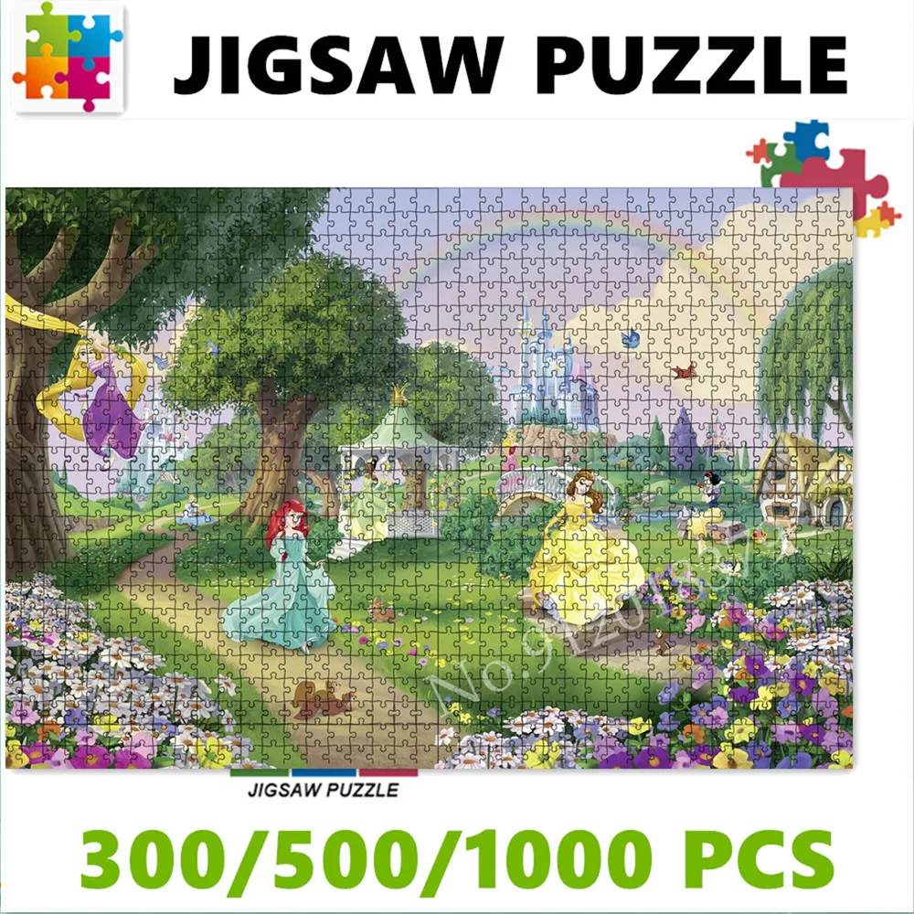 

Disney Princess Puzzles for Adults Kids 300/500/1000 Pieces Toys Garden Flowers Cartoon Paper Jigsaw Puzzle Game Puzzle Diy Gift