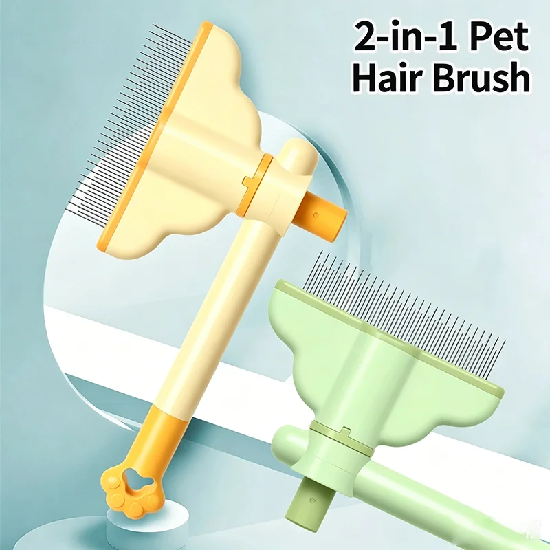 Rotatable Pet Hair Remover Comb One Button Self‑cleaning Dog Cat Brush Massage Grooming Comb For Dogs Cats Pet Hair Removal