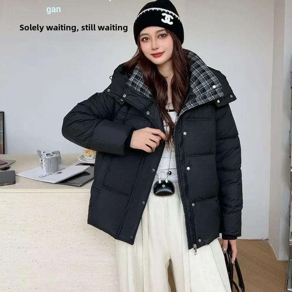 

Женская дышащая хлопковая шапка Jaet, съемная шапка Thiened, свободная зимняя верхняя одежда, корейская длинная свековая застежка-молния