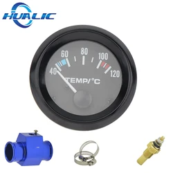 HUALIC-Car Water Temp Gauge, luz branca, sensor de tubulação conjunta, adaptador de medidor automático, 12V, 40-120 ℃, 2 