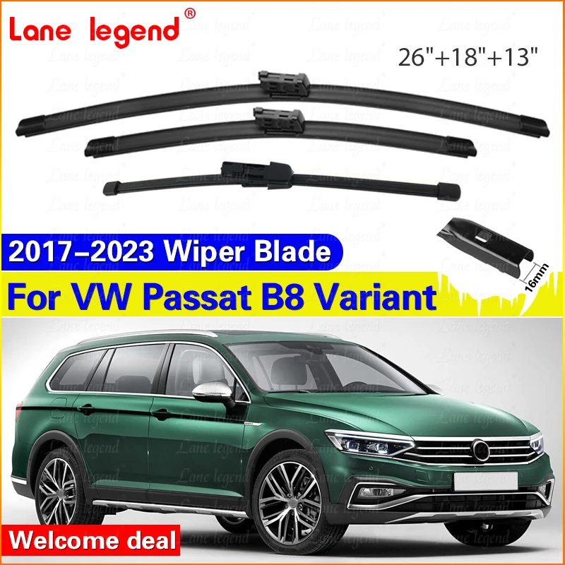 3Pcs Wiper LHD Front & Rear Wiper Blades Set For VW Passat B8 Variant 2017-2023 2020 Windshield Windscreen Window 26