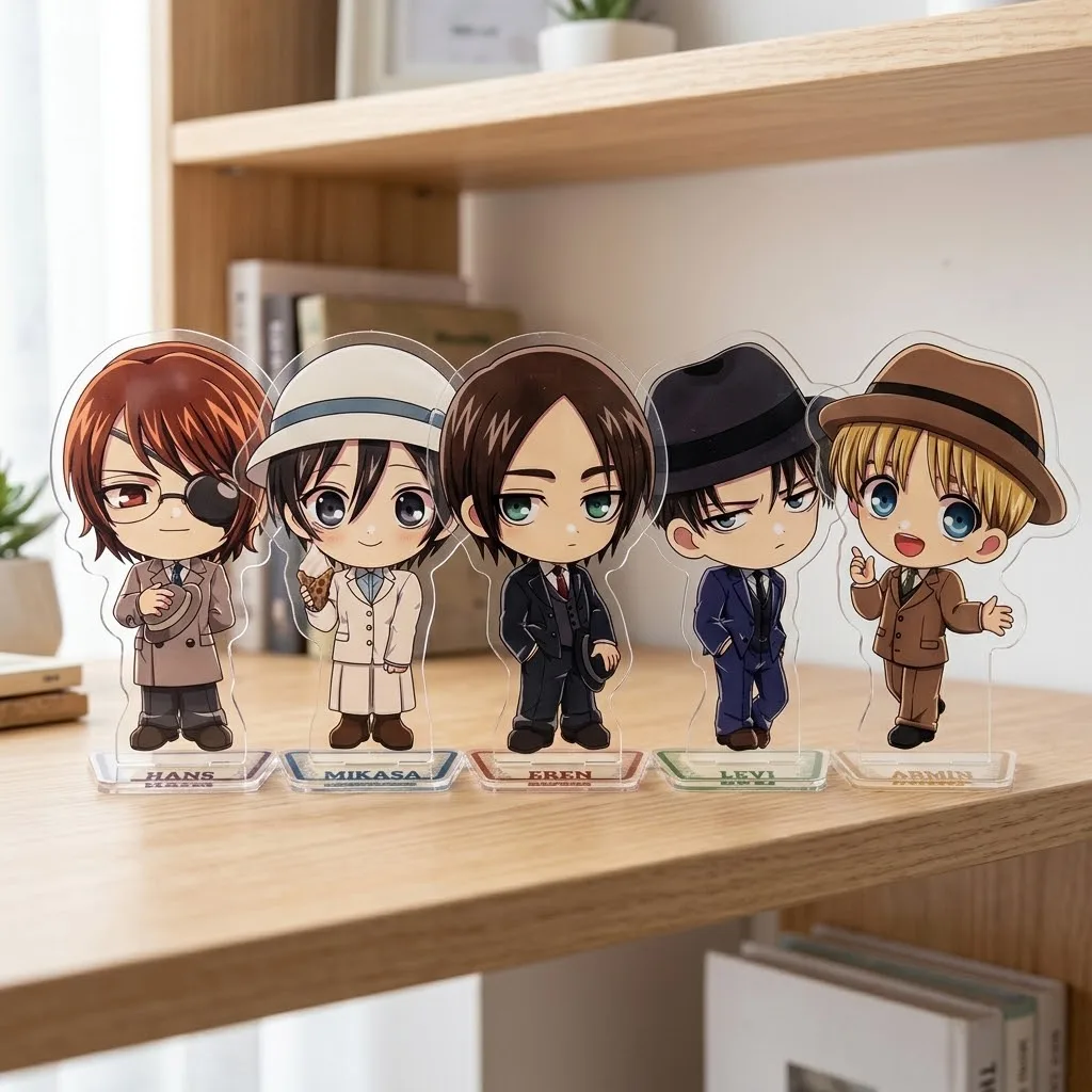 10cm Anime Attack on Titan Acrylic Stand Figure Desktop Decoration Collectible Ornament Cartoon Character Model Gift Keychain