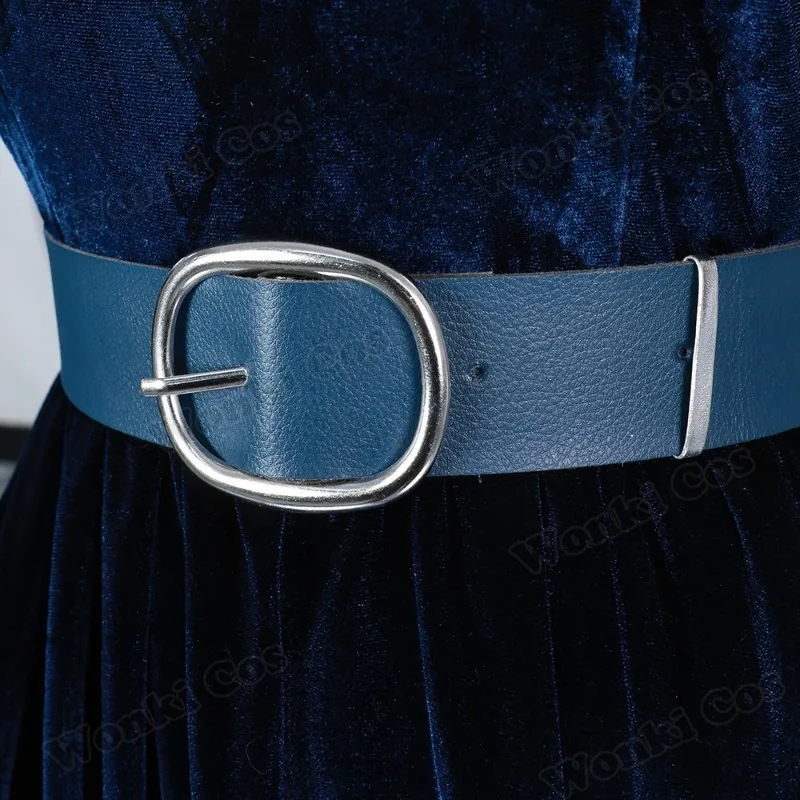 الغريبة المرحلة ميزي تأثيري حلي شعر مستعار ميزي فستان أزرق عميق للنساء أنيمي الأحداث كوميك كون ملابس الحفلات