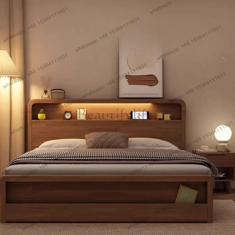 Headboards Floor Bed Safe Wooden Headboards Frame Bedroom Single Queen Massage Bed Simple Sleeping