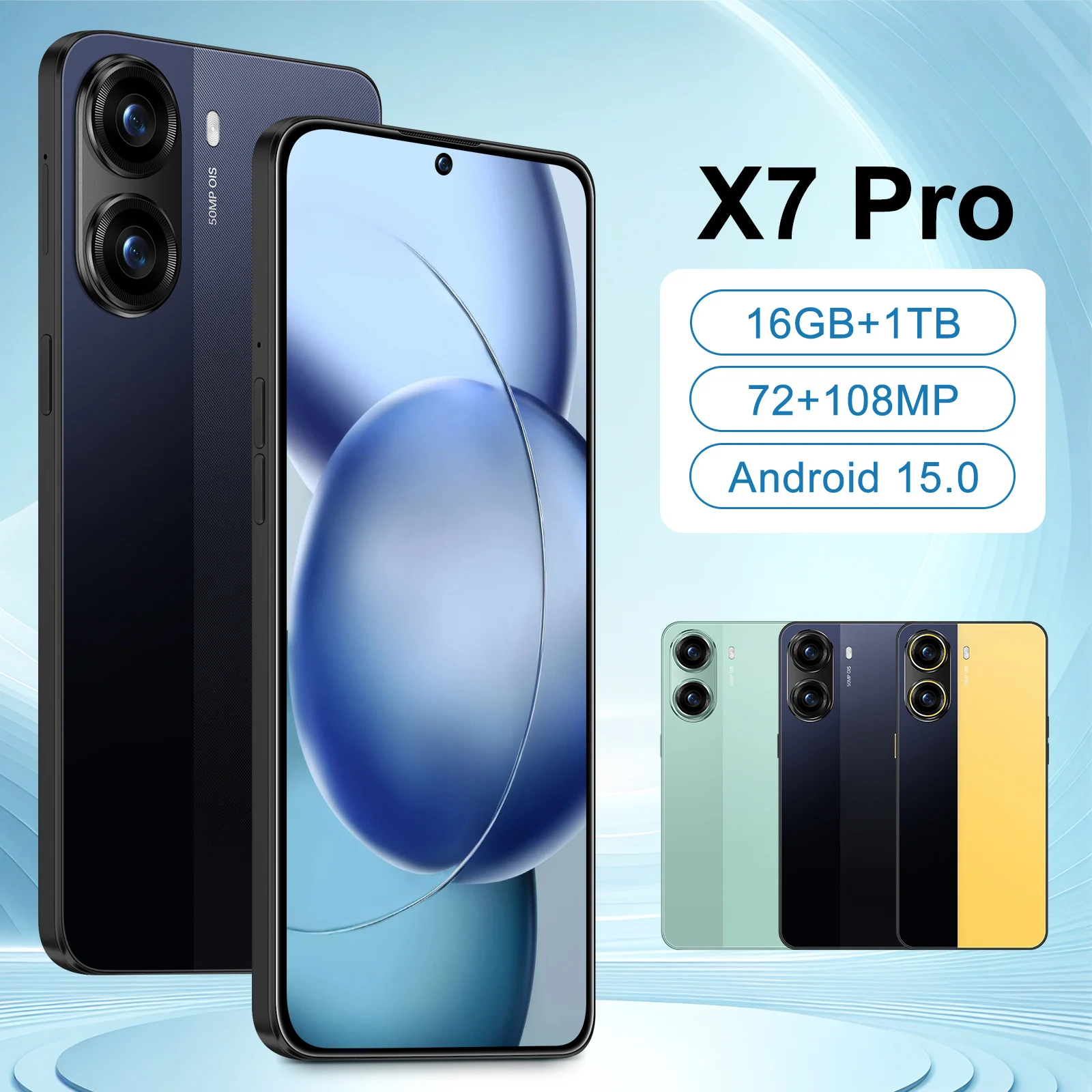

2026 HOT NEW Silicone Protective Covers Are Used for X7 Pro 5G Mobile Cell Phones Accessories 7.3inch Android Smartphone Case