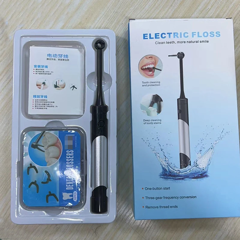 

Oral Tool Portable Electric Dental Floss Stick Handheld Household Toothpick Oral Cleaning Teeth Replaceable Dental Floss Stick