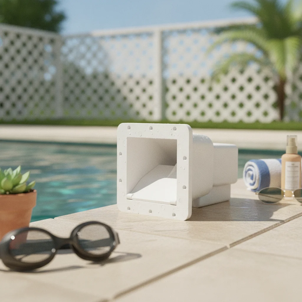 Wall Skimmer Long-Lasting Skimmer with Flap Pool Inlet Molded Rigid for Installers, Swimming Pools