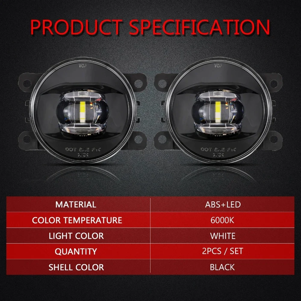 LED Fog Light 6000K Bright White for Mitsubishi Outlander Montero Pajero / Jeep / Land Rover / Ford / Honda CRV Accord / JAGUAR