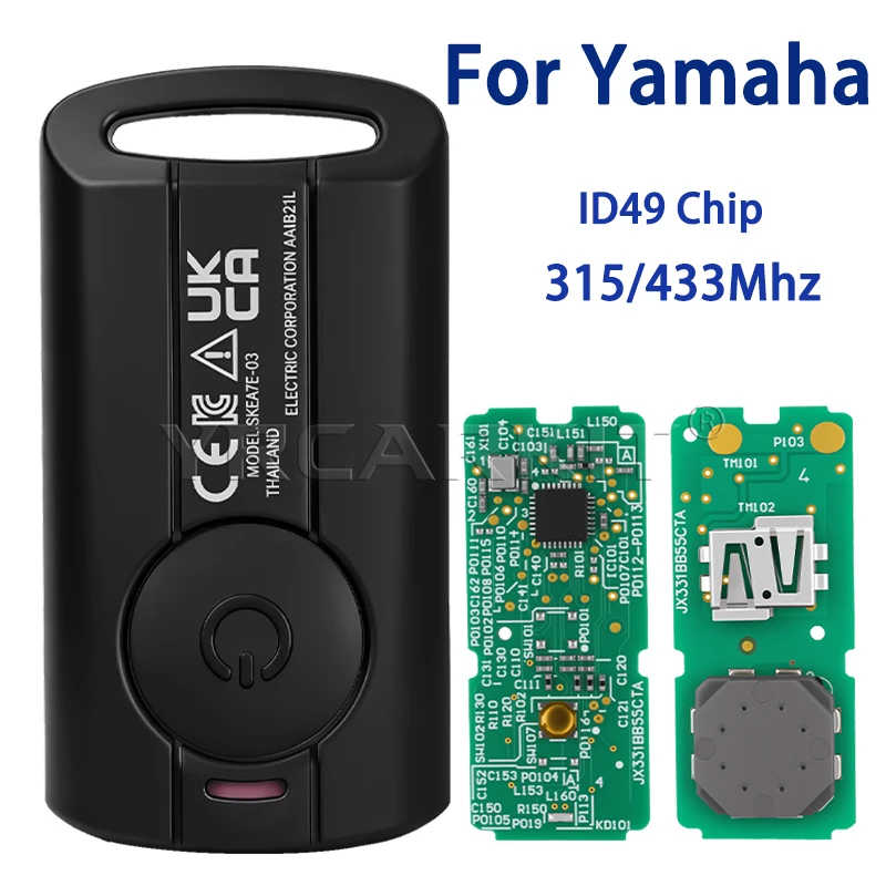 New B5X Card Motorcycle Smart Key Remote Key ID49 Chip 315/433MHz For Yamaha NVX NVX155 XMAX XMAX300 QBIX AEROX JAUNS Scooter