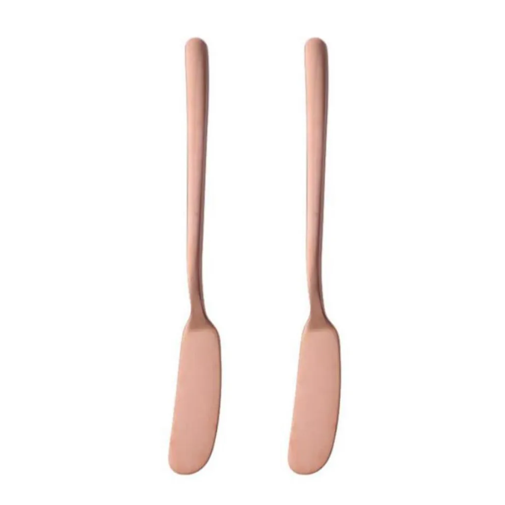 Juego de 2 Utensilios de Acero Inoxidable para Queso y Mantequilla, Color Oro Rosa, para Untar Mermelada en Pasteles, Crema, Repostería, Set Gourmet