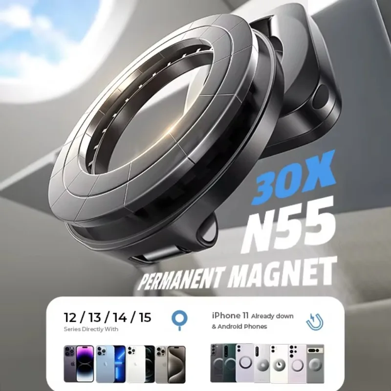 Travel Essentials Magnetic Airplane Phone Holder Pocket Size Gadgets Hands-Free Plane Phone Holder for Long Flight