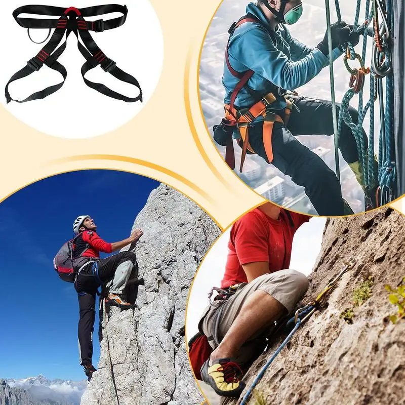 Ремни безопасности для скалолазания, ремни безопасности для половины тела, утолщенные полиэстеровые лямки для скалолазания на дереве, для мужчин и женщин, удобное уличное снаряжение