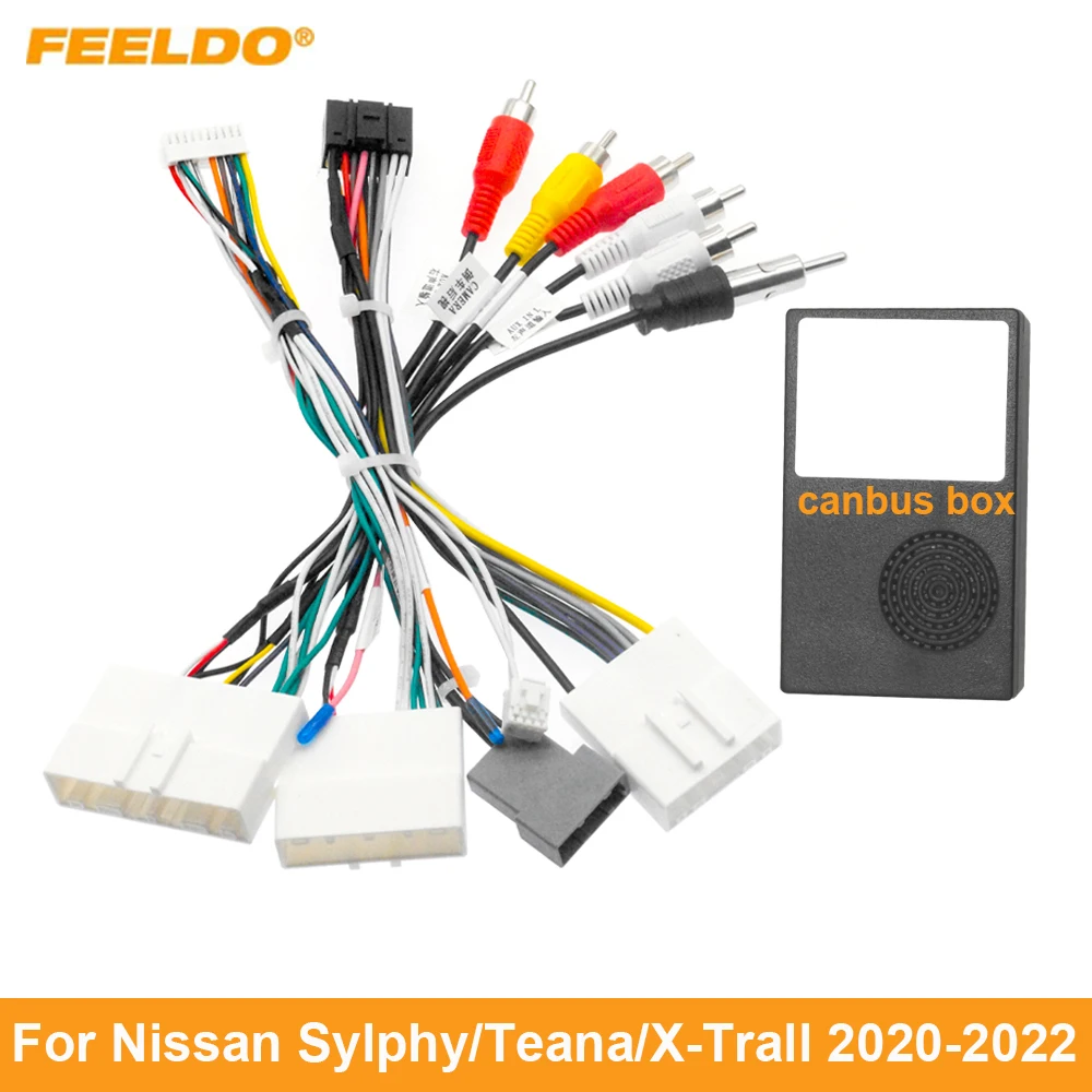 

FEELDO Car 16pin Power Cord Wiring Harness Adapter For Nissan Sylphy/Teana/X-Trall(20-22) Installation Head Unit