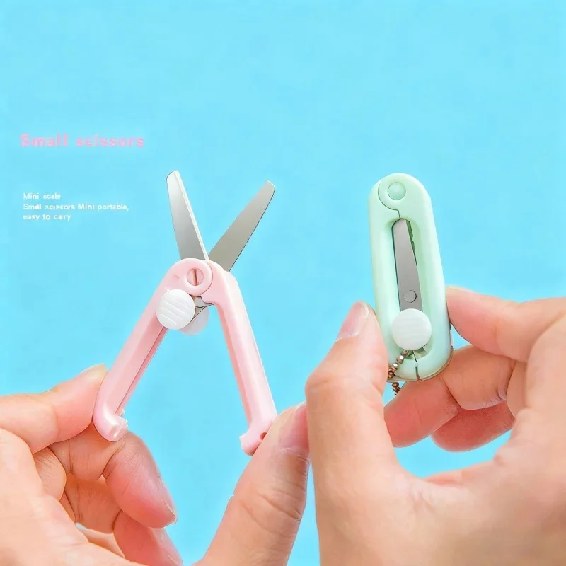 Mini Portable Small Scissors Creative Paper Cutting Notebook Tool with Extendable and Foldable Design