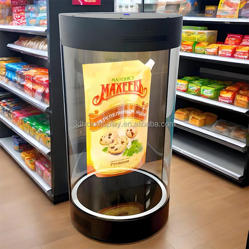22-inch 3D Holographic Cylindrical Projection Screen with 16:9 Format Portable Design for Museums & Exhibition Halls