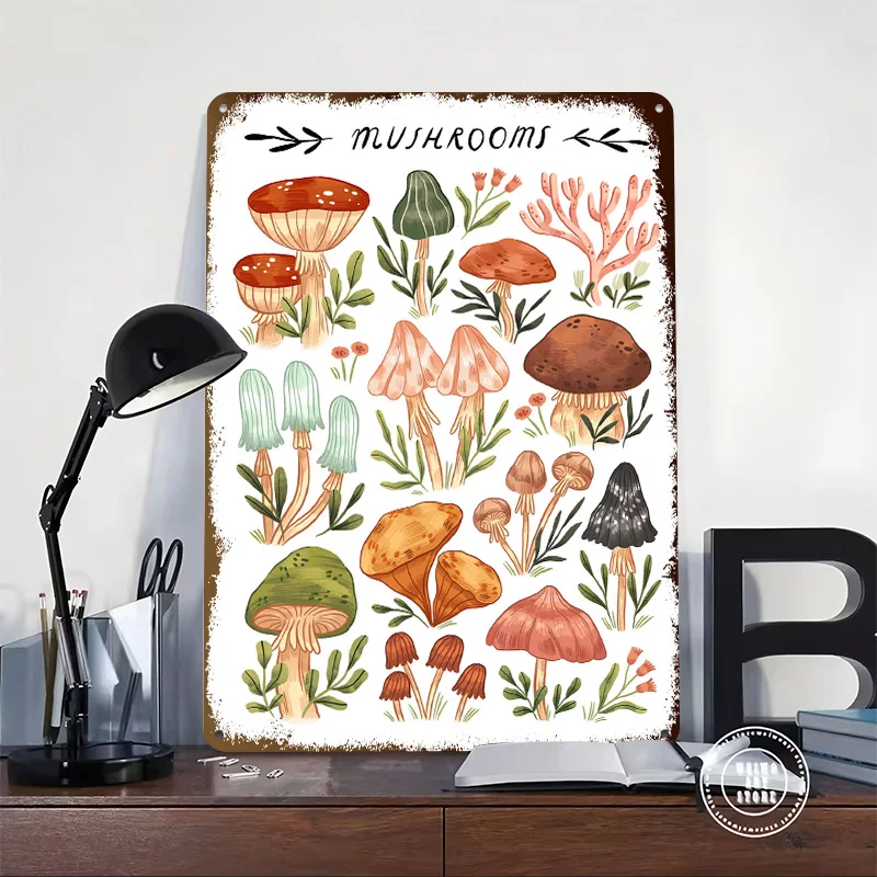 Mushrooms Volume 2 3D Texture Metal Poster Customized Wall Art Tin Sign Gift for Mancave Home Decoration Room Office Decor Items