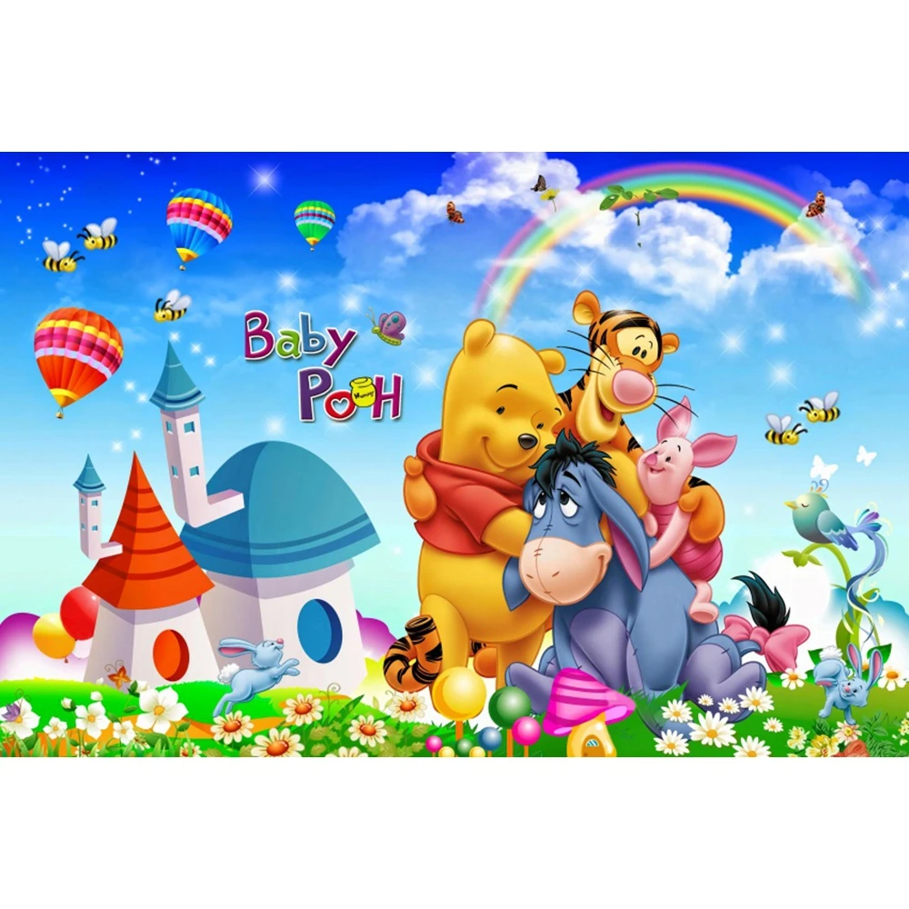 Disney Winnie the Pooh Party Kulissen Hochzeits dekoration Kinder geburtstag Photo zon benutzer definierte Hintergrund dekorationen Wand