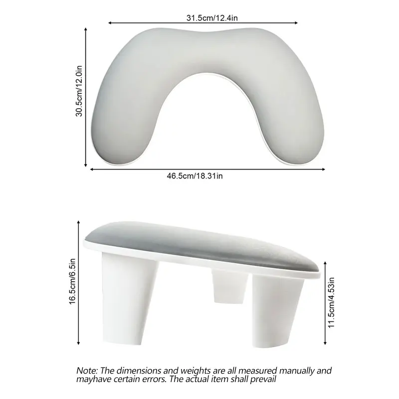Nuevo diseño de reposamanos para uñas para dos manos, soporte de reposabrazos de cuero PU suave en forma de U, almohada para reposamanos, herramienta de salón de manicura y manicura