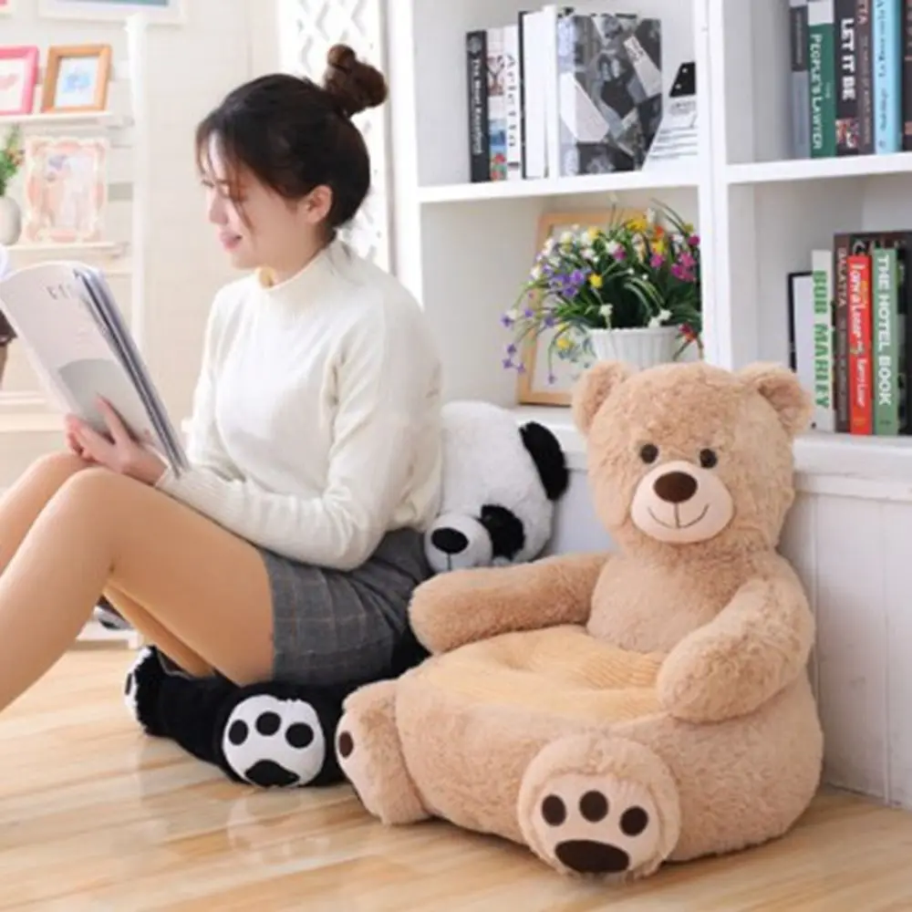 Small Panda Cartoon Sofa Chair Bear Duck Animal Soft Cartoon Lazy Sofa Cover Comfortable Ergonomic Cotton Washable Sofa