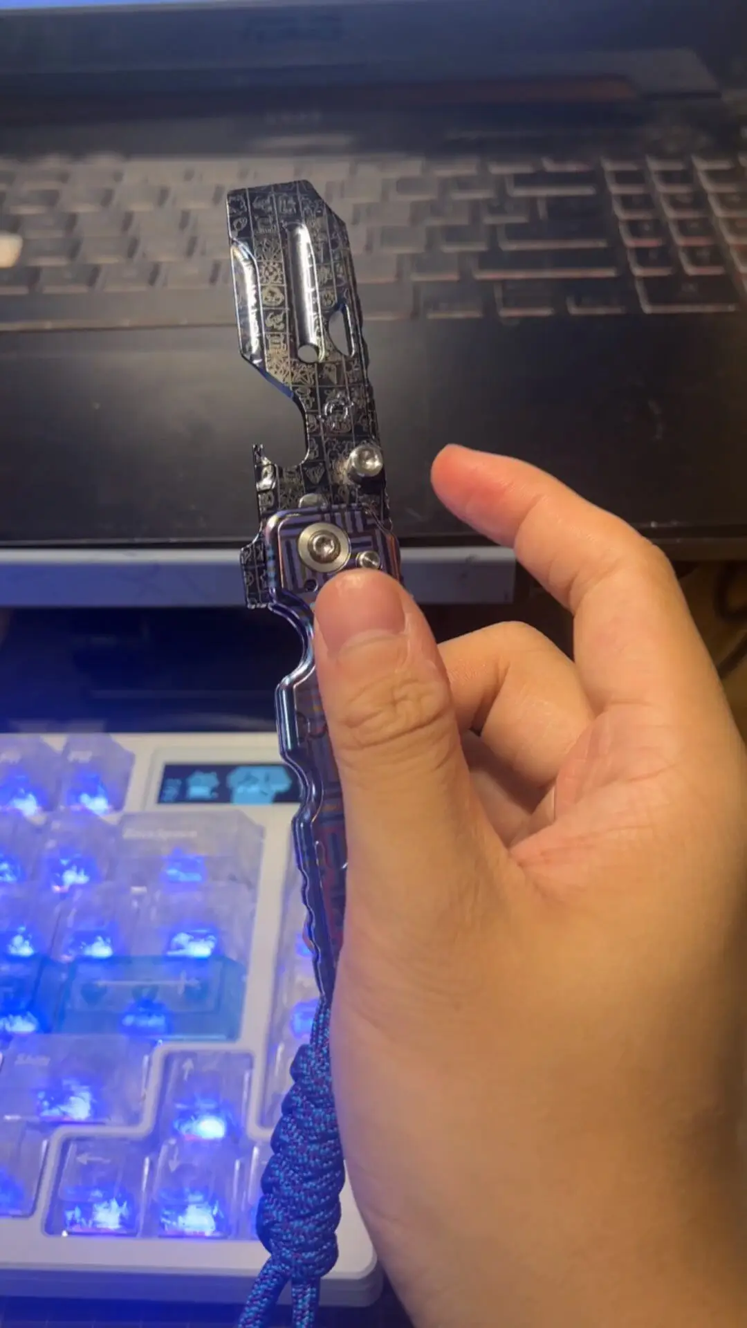 Used EDC Out of 55k Crowbar with Umbrella Rope, Third Party X Home, Woven Titanium, New, No Bumps
