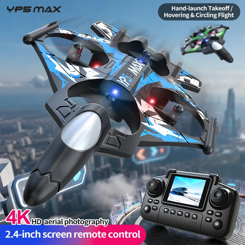 

2026New YP5MAX RC Foam Airplane 2.4GWIFI RC Fighter Stunt Tumbling Helicopter with LED Colored Lights Airplane Boys' Toys Gifts