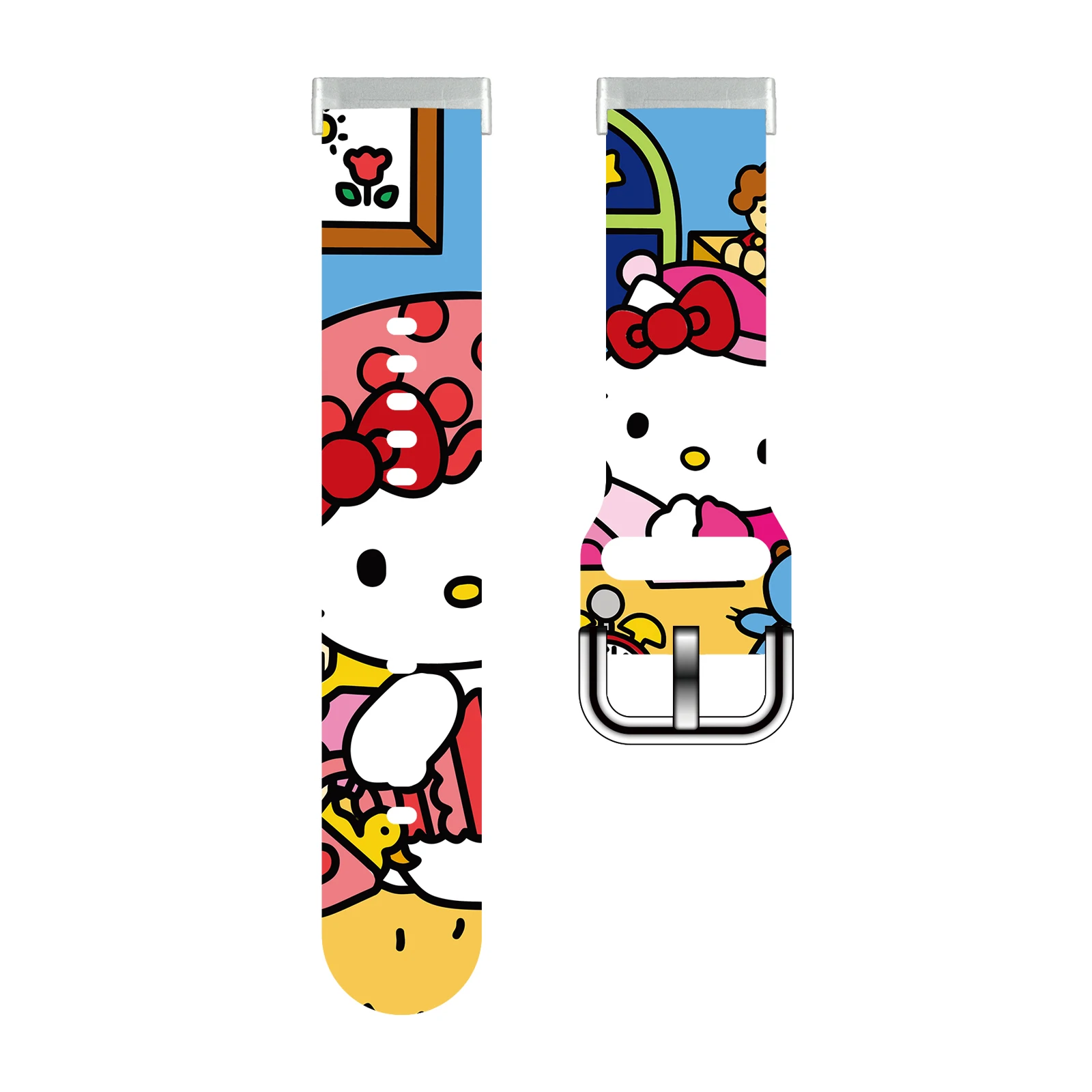 

Sanrio KT Cat 3 printed strap Fitbit Versa 4/3 Watchband Replaceable Bracelet for Fitbit Sense2 Watch Band for Women as a Gift