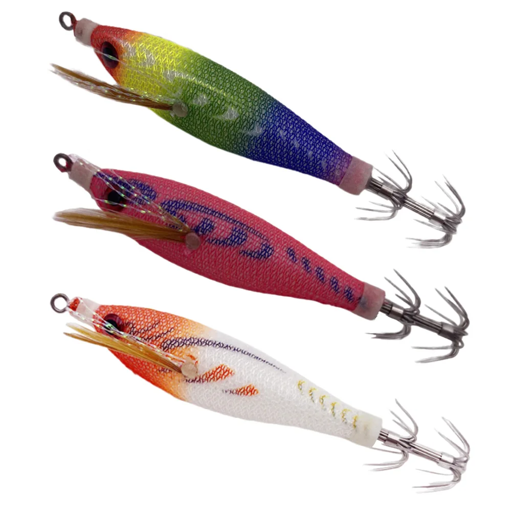 Luminous Fishing Lure Squid Jigs Artificial Squid Hook Jigging Baits Octopus Lures Prawn Hook for Cuttlefish Sea Fishing