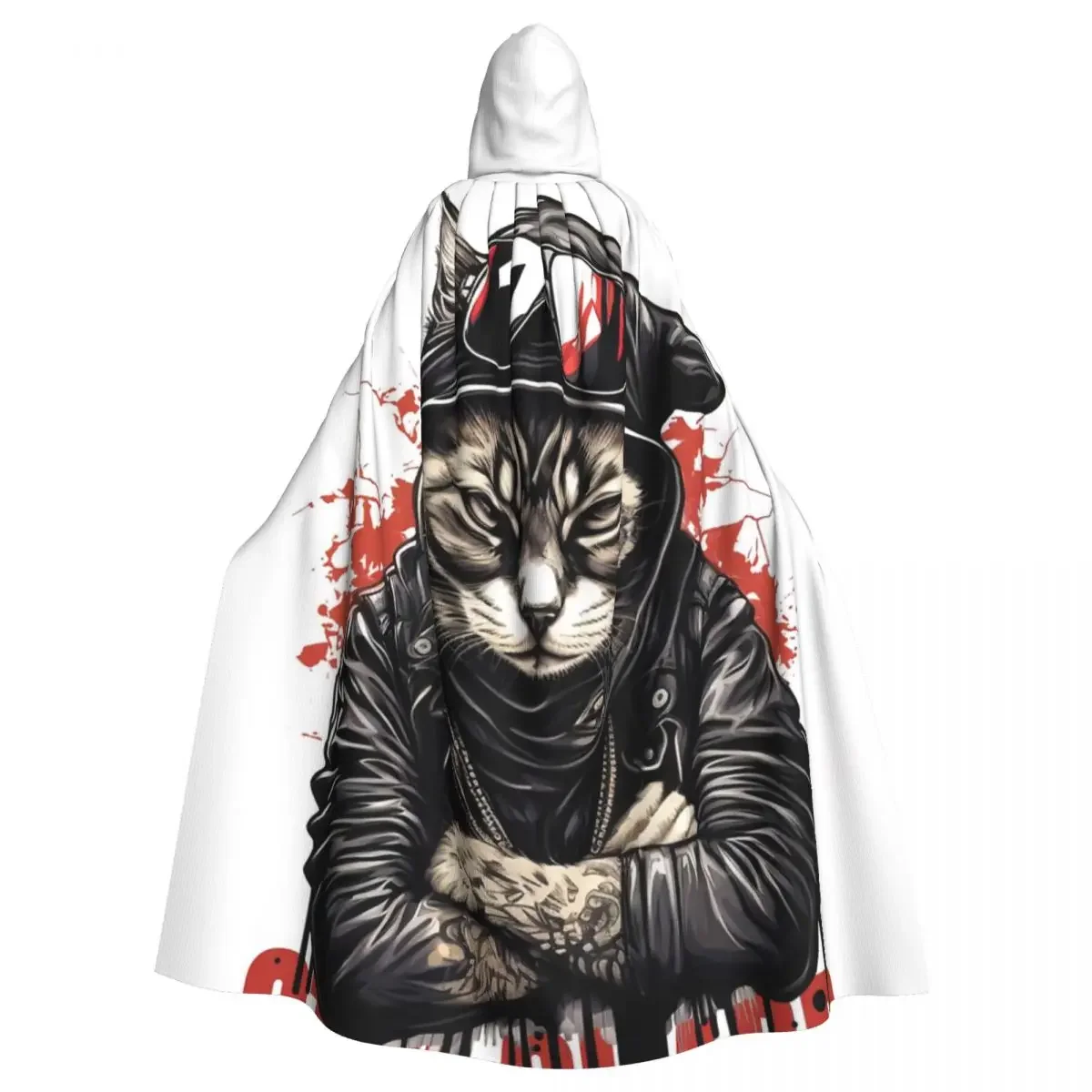 Assassin Cat Hooded Cloak Halloween Party Cosplay Woman Men Adult Long Witchcraft Robe Hood