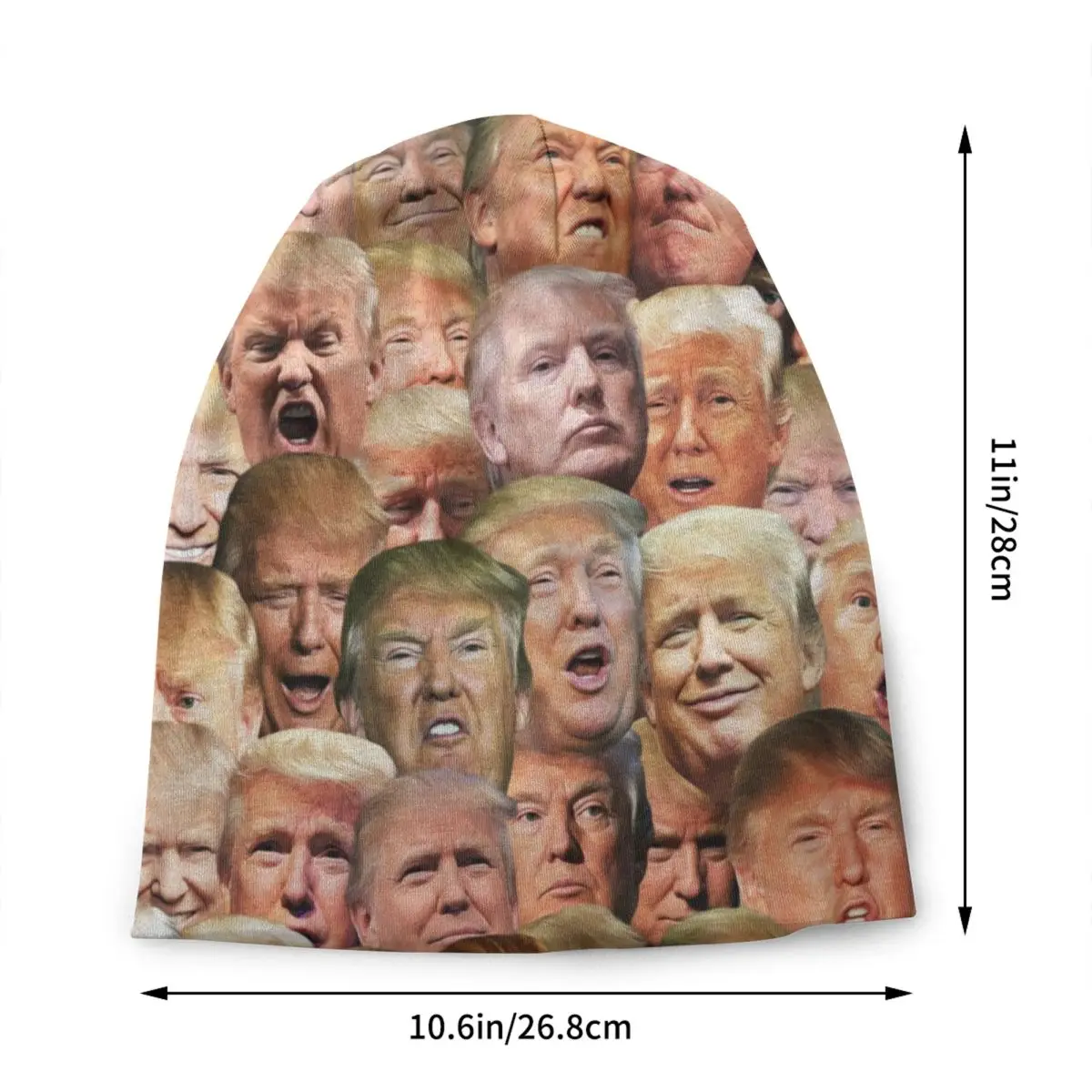 Custom Trump Meme Collage Bonnet Hat Knitted Hats  Unisex Adult American Presidential Trump Warm Winter Skullies Beanies Caps