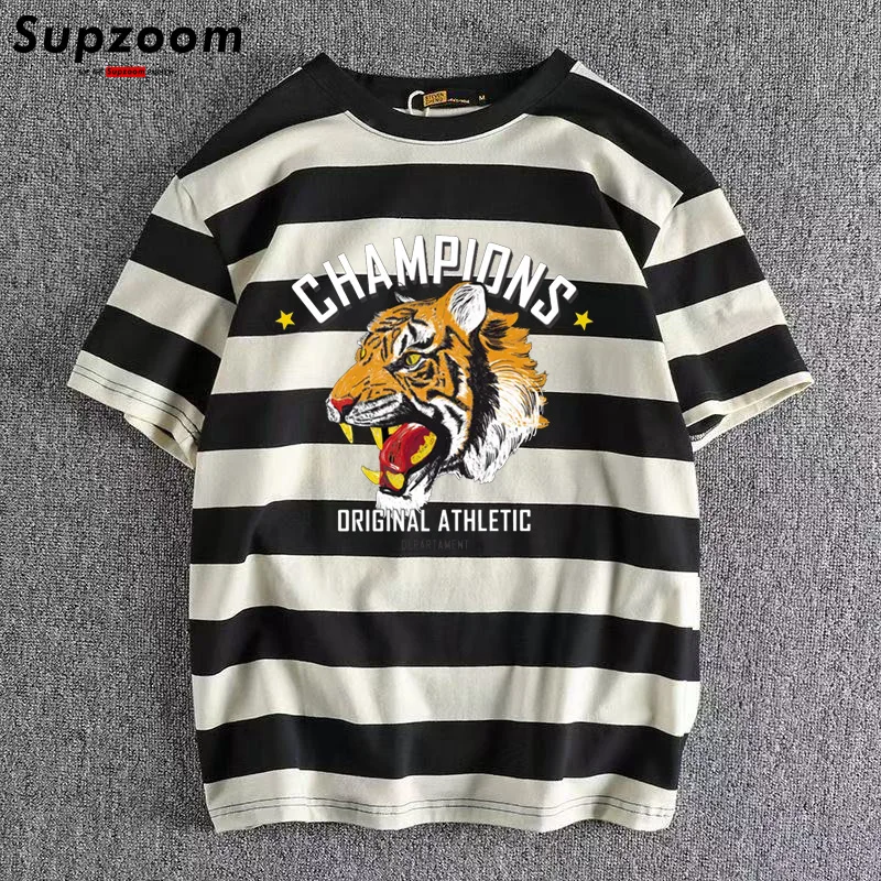 Supzoom Top Fashion Summer Leisure O-neck Printed Tiger Novelty Cotton Male Popular Logo Collar Sleeve Casual T Shirt Men