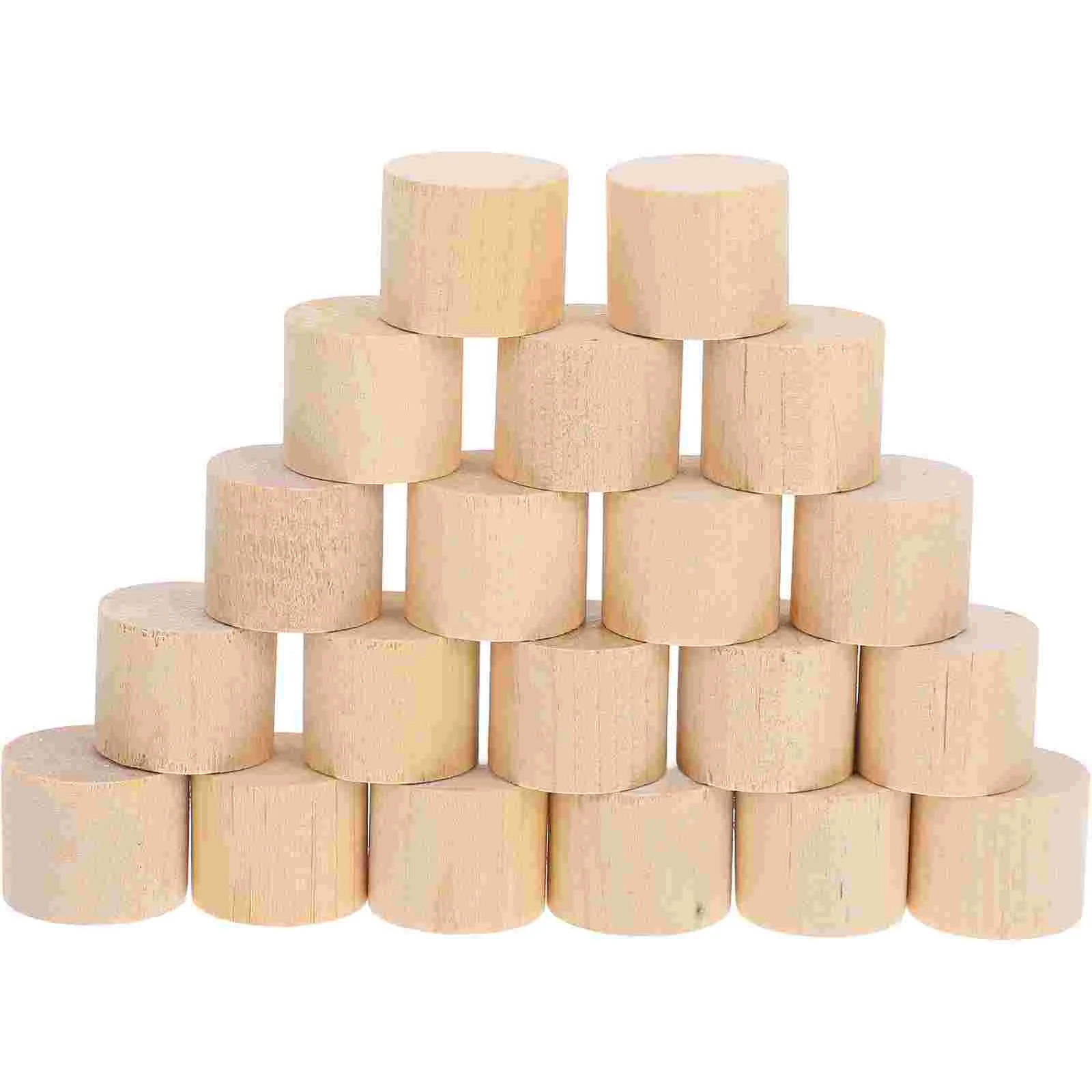 

20pcs Column Block Small Wooden Block Cylinder Blocks Unfinished Blocks for DIY wood blocks unfinished wood pieces