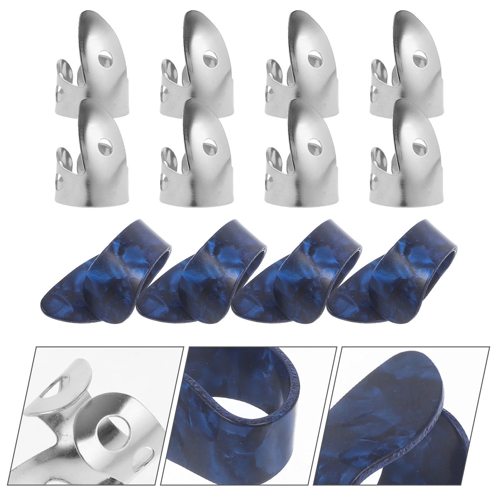 

12 Pcs Guitar Pick Acoustic Picks Finger Accessories Plectrum Musical Instrument Thumb Metal Thin Folk Thick