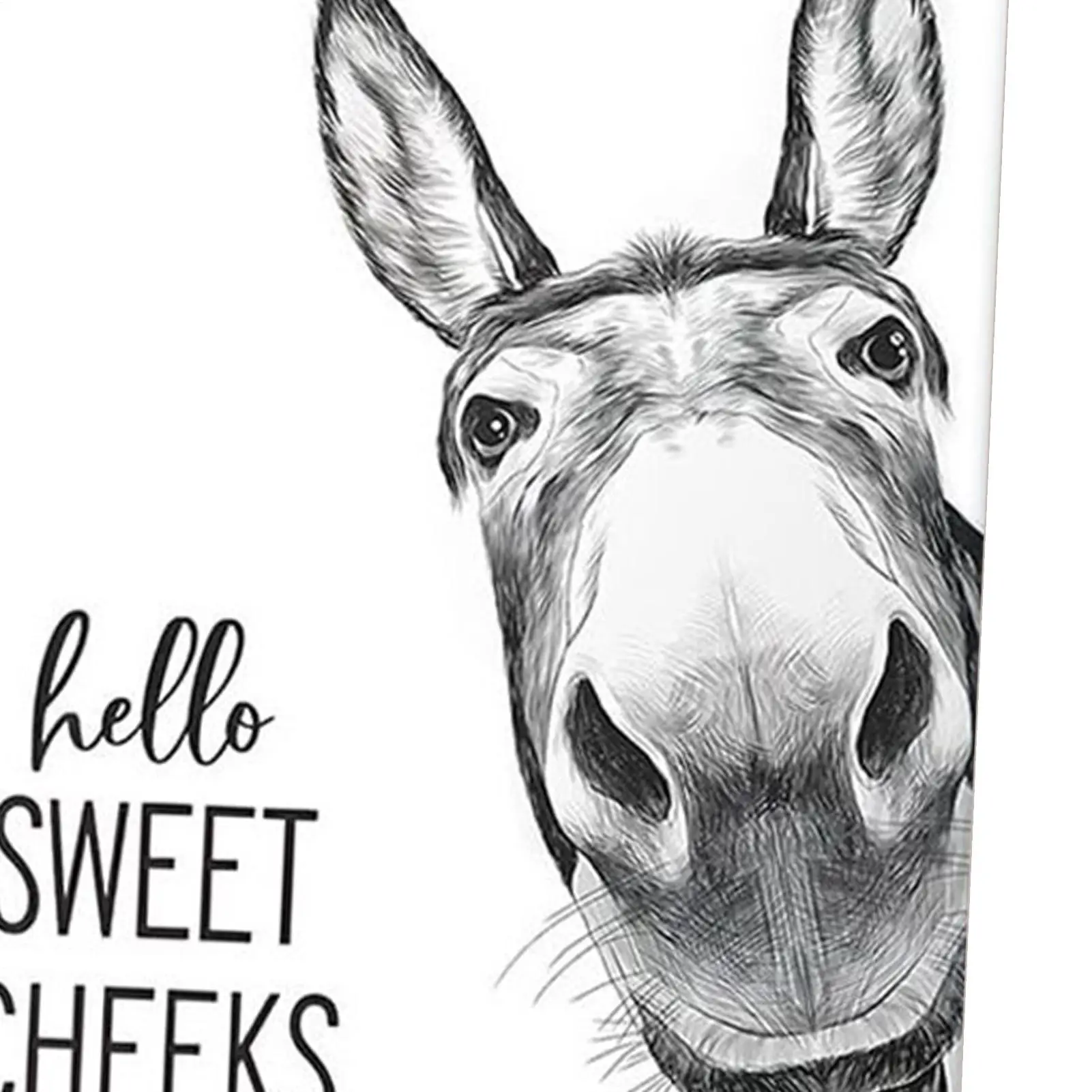 Abstract Funny Animals Donkeys Poster Print Painting Sweet Cheeks Quote Canvas Wall Art Pictures For Home Bathroom Decor