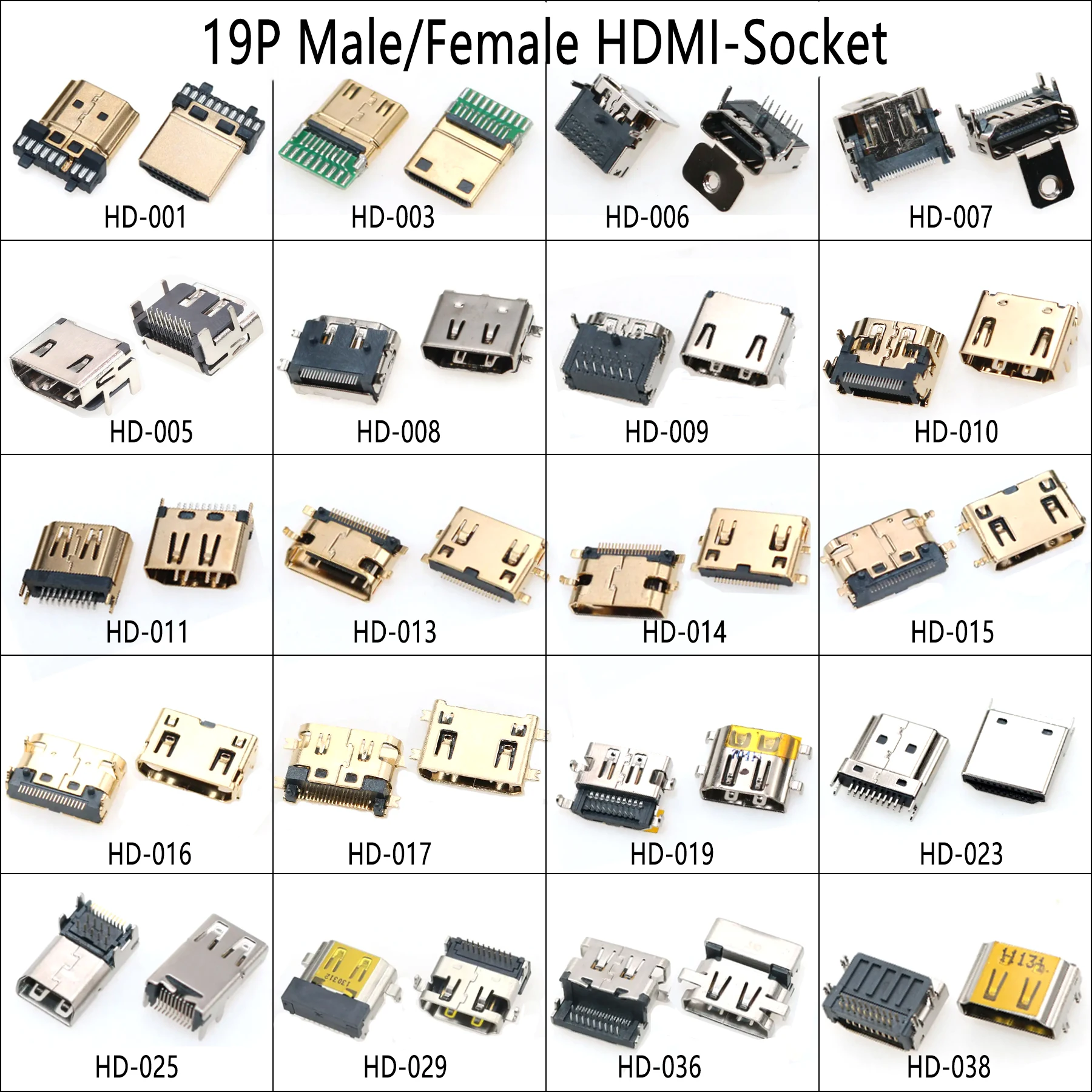

2 шт. HDMI-интерфейсный разъем SMD DIP 19-контактный 19P 20P вертикальный HDMI штекер «папа-мама» розетка для поверхностного узора ремонт гнезда для печатной платы
