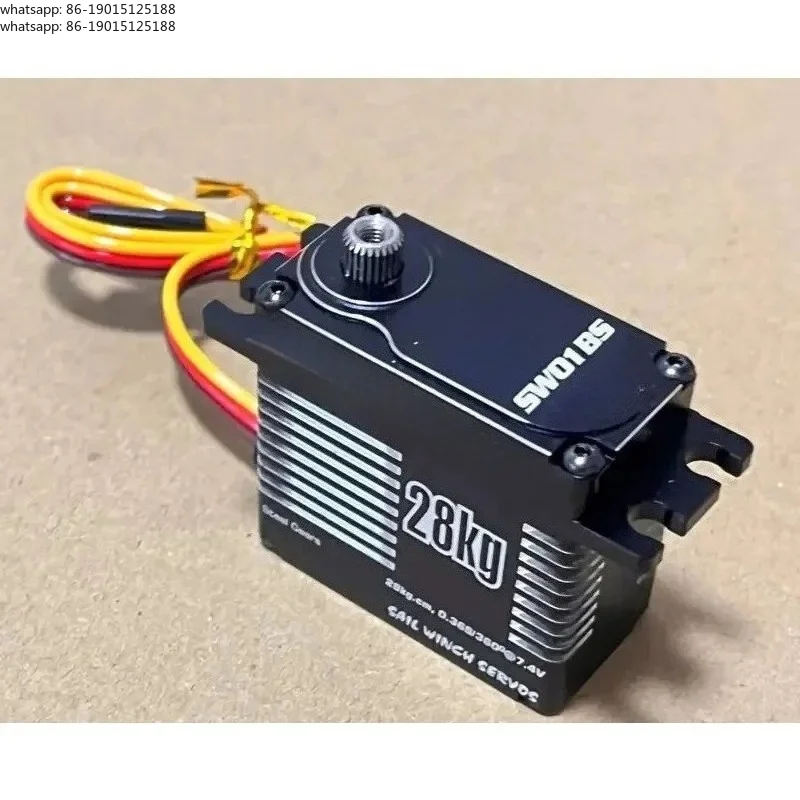 Aluminum shell waterproof77g28kg Digital steel gear sailboat servo system SW01BS, suitable for sailboats1T-8Twith multiple coils