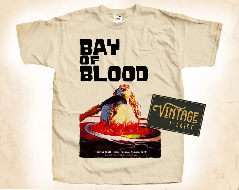 Bay of Blood V1 T shirt Tee Natural Vintage Cotton Movie Poster All Sizes