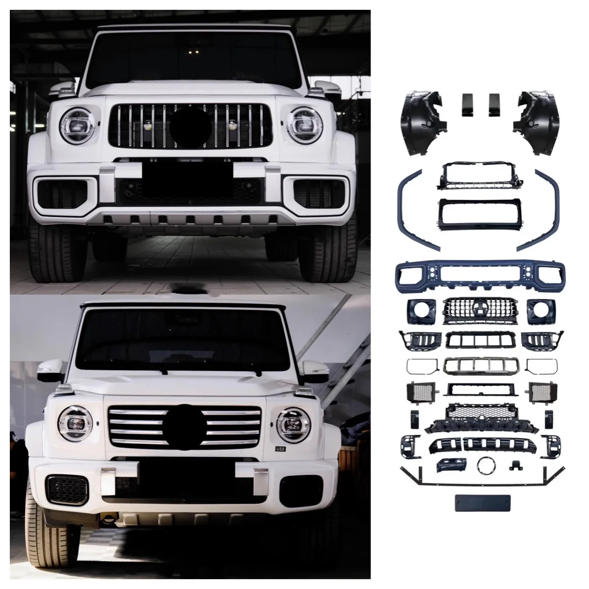 

Body kit for Mercedes Benz g63 W465 g500 g450d 2025 modified front bumper radiator grille fog lamp cover Car accessories