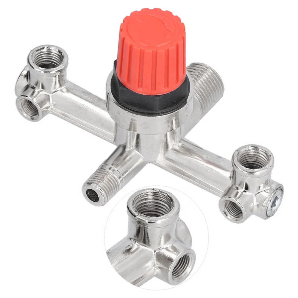 FAAJ-Air Compressor Switch Tube Double Outlet Metal Valve Pressure Nonadjustable Fitting Accessory