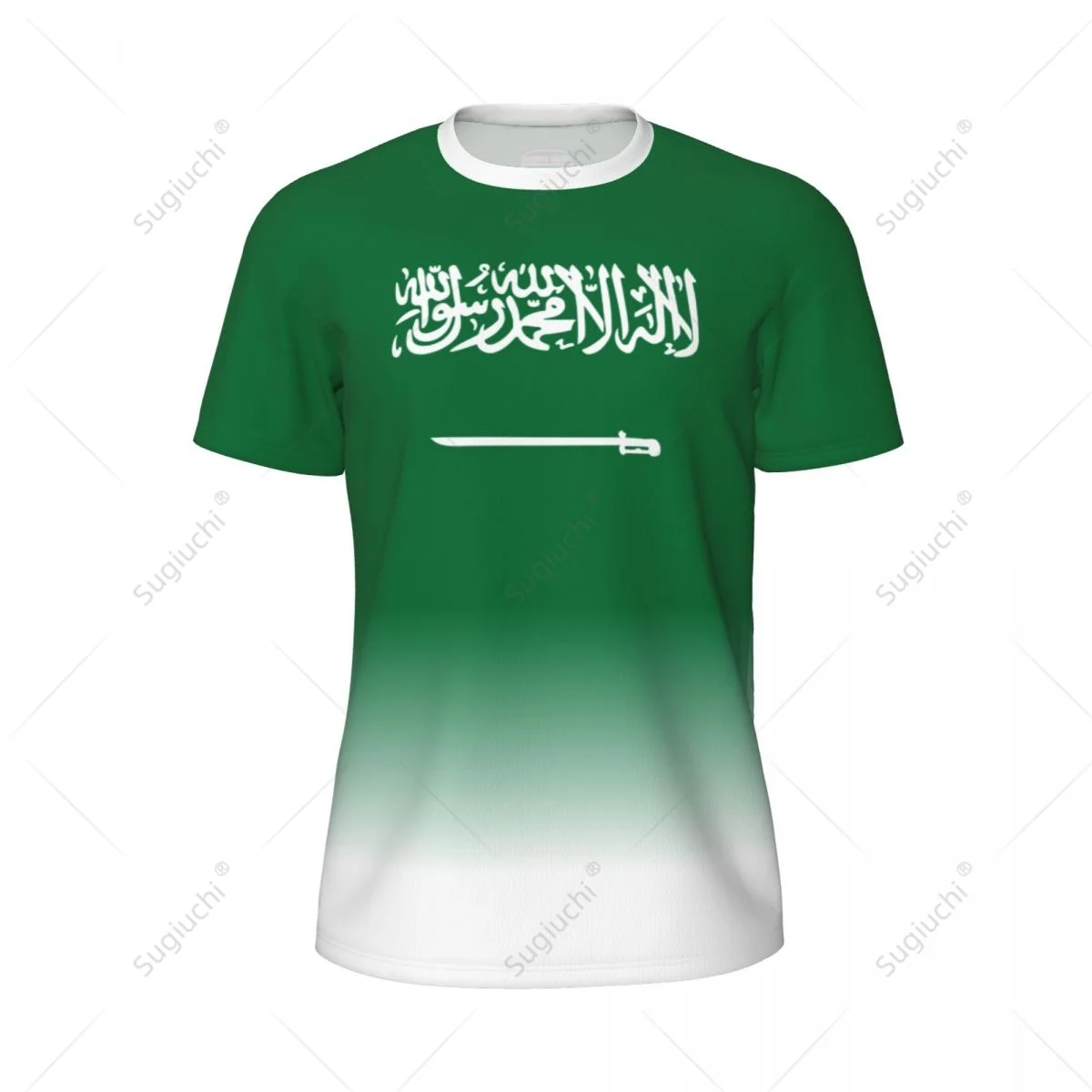 Sports Mesh T-shirt Saudi Arabia Flag For Running Bike Soccer Tennis Football Fitness Tees 3D Printed Custom