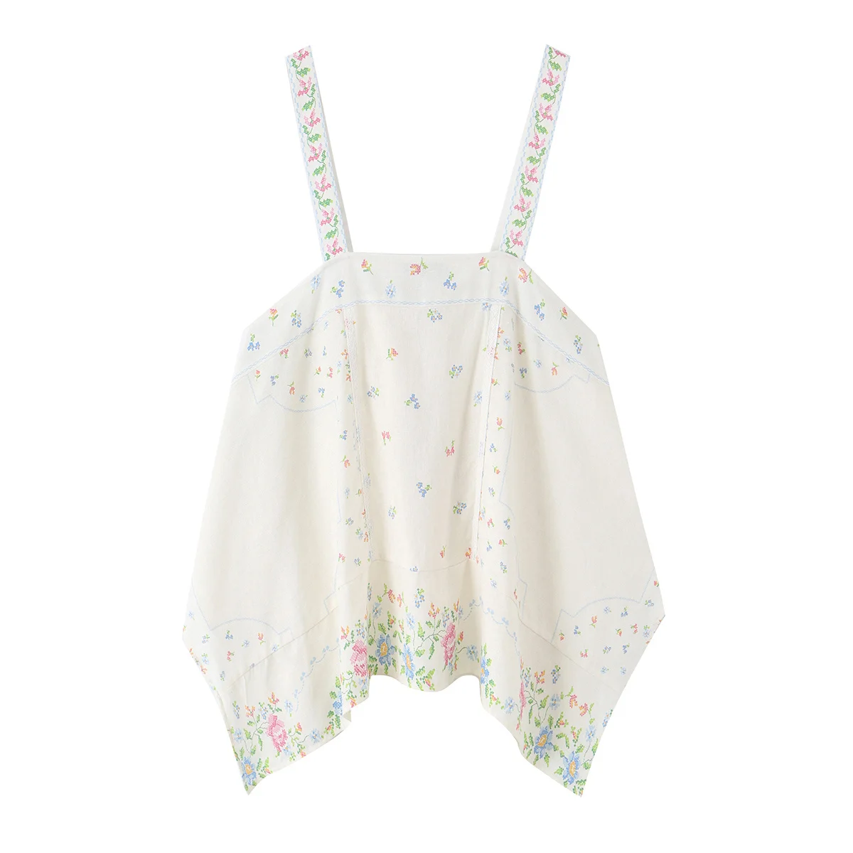 TFMLN Neues Damen Sexy Print Shorts Set Sommer Strand Locker Sitzender Rückenfreier Sling-Top mit Unregelmäßigem Schnitt und Mini-Shorts Zweiteiliges Set – Detail 3