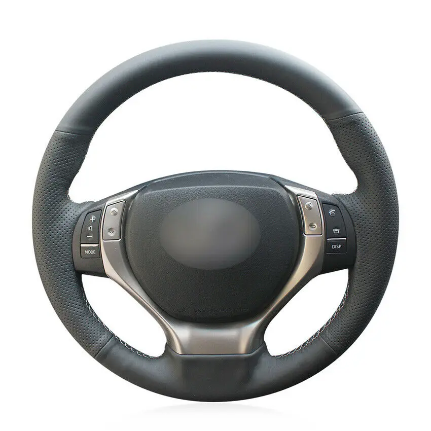 Hand-stitched Black Leather Car Steering Wheel Cover for Lexus ES250 ES300h GS250 GS300h RX270