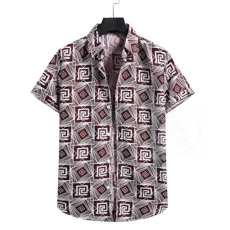 

Летняя мужская повседневная одежда: рубашка с отложным воротником, свободного кроя, тонкая, с широким воротником, размер M