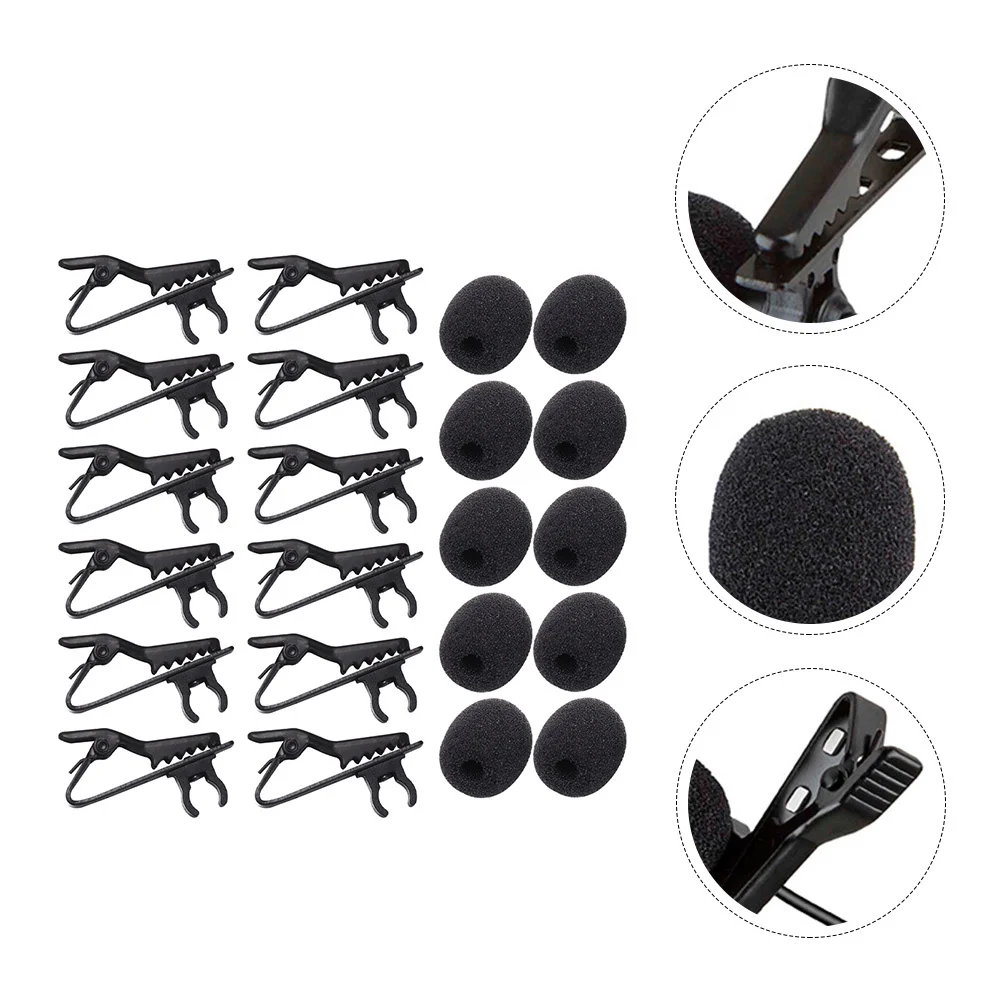

24 Pcs Microphone Accessories Office Supplies Protection Covers Mini Small Enamel Parts Iron Clips