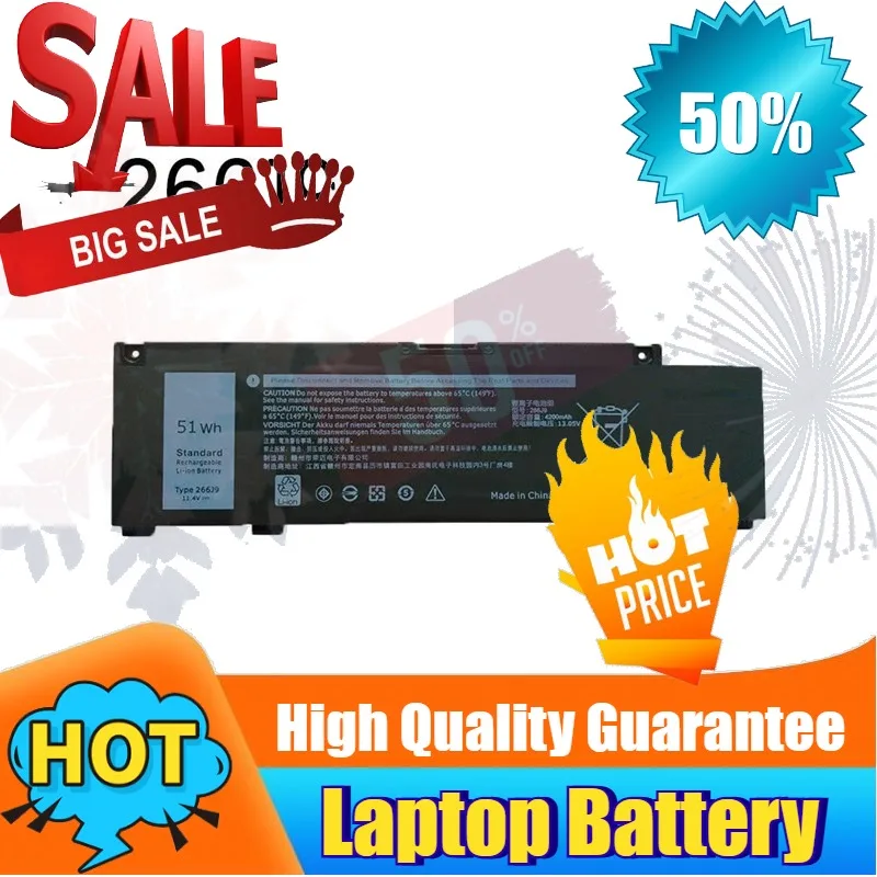 SWZY MV07R 266J9 Laptop Battery For DELL G3 15 3590 3790 3500 3700 G5 5500 5505 SE 5000 Series Notebook 266J9 72WGV W5W19 M4GWP