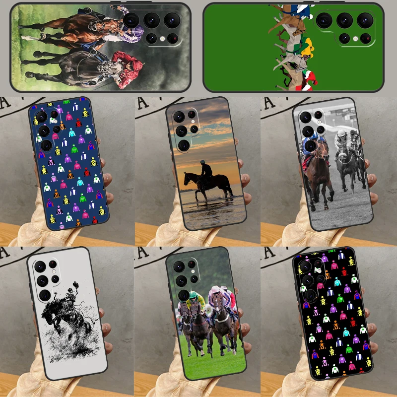 Horse Racing Case For Samsung Galaxy S23 S22 S21 Ultra Note 20 S8 S9 S10 Note 10 Plus S20 FE Soft Cover