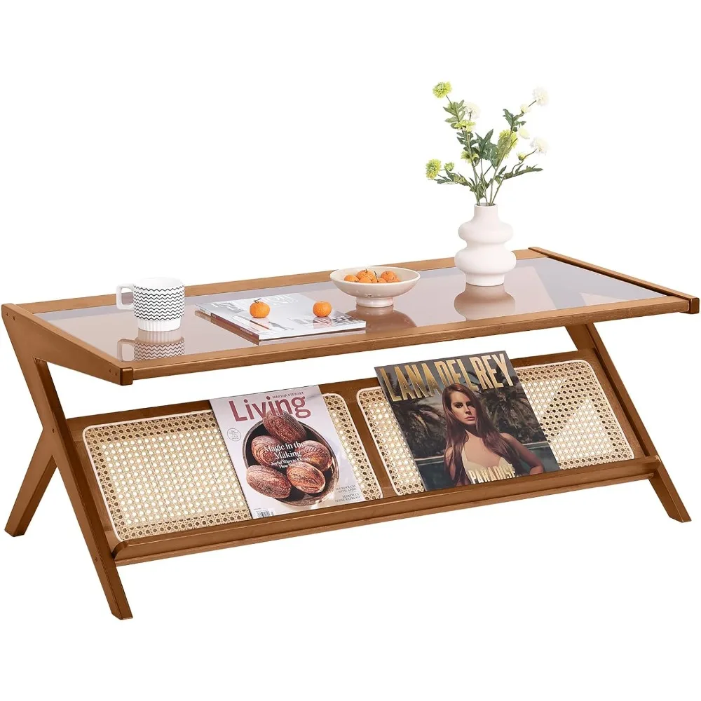 

rattan coffee table, bamboo accent bedside tables, glass nightstand side table, boho wooden end table with storage for living r