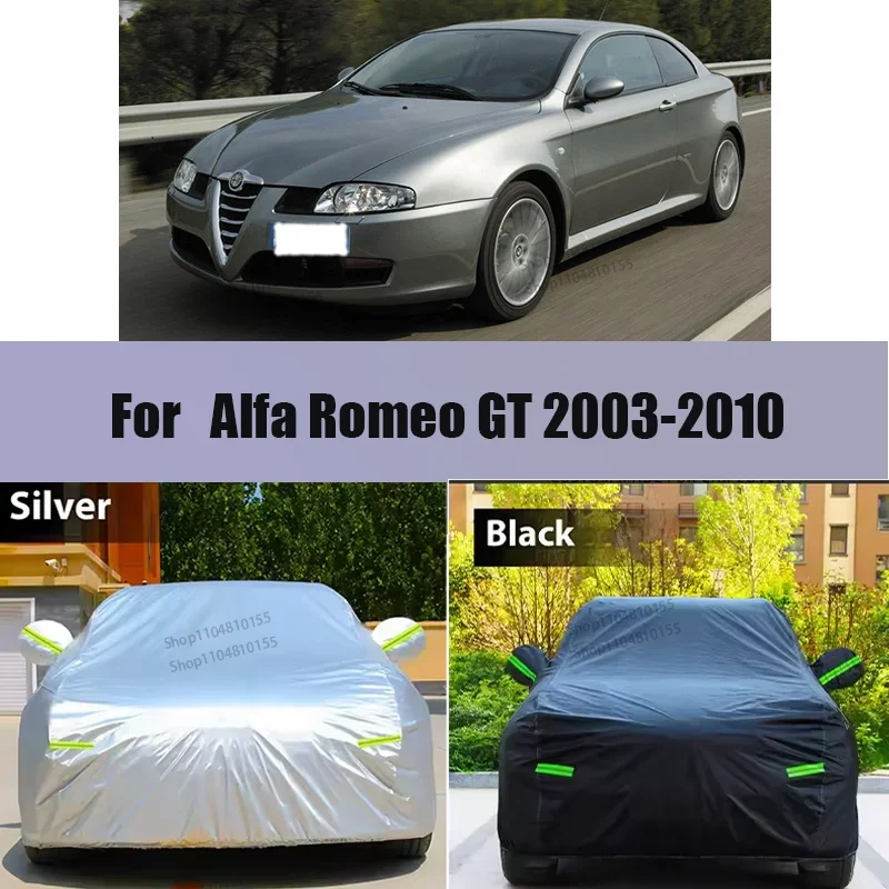 Waterproof Black Car Cover For Alfa Romeo GT 2003-2010 Auto Outdoor Anti-UV Sun Shade Snow Rain Resistant Cover