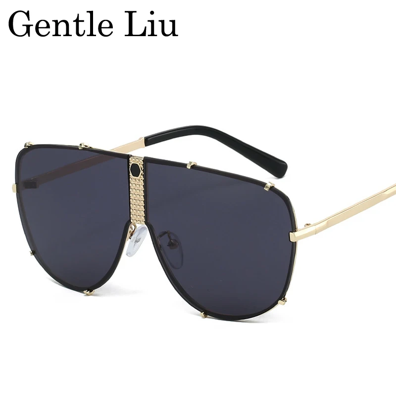 

Oversized Oval Pilot Sunglasses Women 2025 Luxury Brand Steampunk Shield Goggle Sun Glasses Outdoor Driving Eyewear UV400 Shades